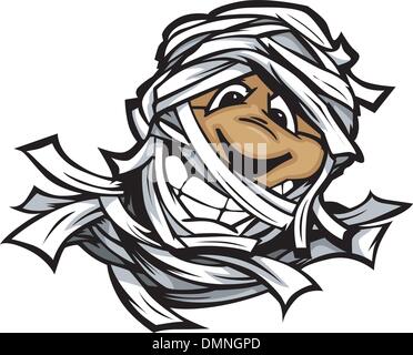 Glückliche Mama Halloween Monster Kopf Cartoon Vektor-Illustration Stock Vektor