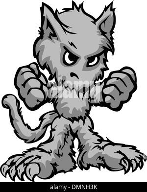 Werwolf-Halloween-Monster-Cartoon-Vektor-Illustration Stock Vektor