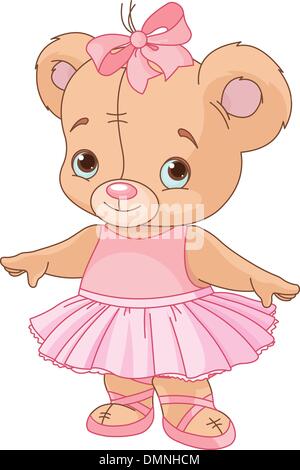 Niedliche Teddy Bären Ballerina Stock Vektor