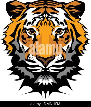 Tiger Kopf Vektor Grafik Maskottchen Stock Vektor