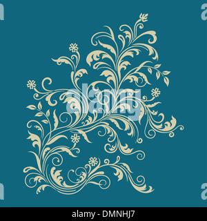Florale Ornamente auf Türkis Hintergrund Stock Vektor