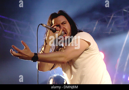 Andrew WK die live am Tag 2 der Hevy Festival 2012 im Port Lympne Animal Park Hythe Kent - 04.08.12 Stockfoto