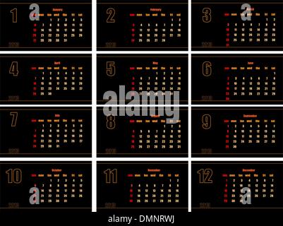 schwarzer Kalender Stock Vektor