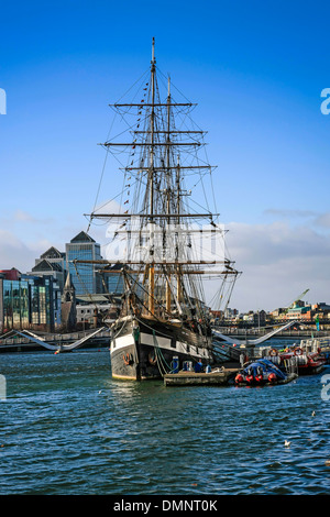 Jeanie Johnston Hungersnot Schiff Moared auf dem Fluss Liffy in Dublin Stockfoto