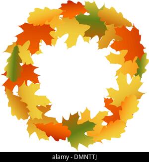 Ahorn und Eiche Herbstblätter Stock Vektor
