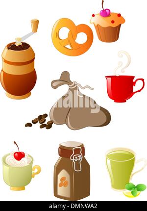 Reihe von Kaffee und Tee icons Stock Vektor