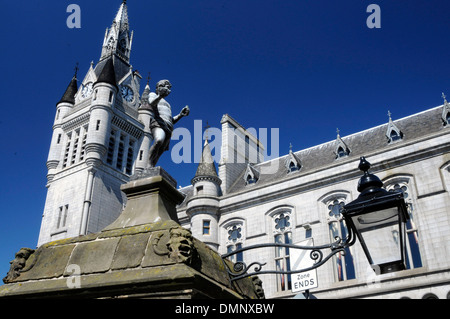 Union street Aberdeen verzierten Türme Statuen Stockfoto