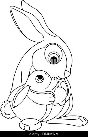 Rabbit hood bw Stock Vektor