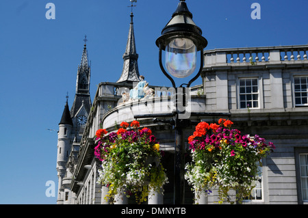 Union street Aberdeen verzierten Türme Statuen Stockfoto