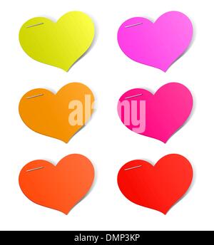 Herz-Form-Aufkleber-set Stock Vektor