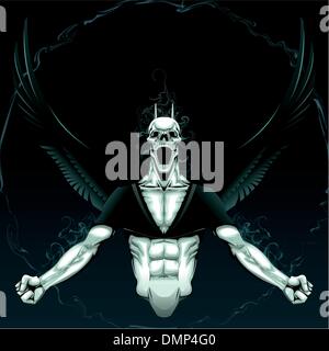 Böse Dämon mit Hintergrund. Stock Vektor