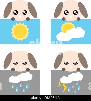 Papier-Wetter-Hund-Symbol-Abbildung Stock Vektor