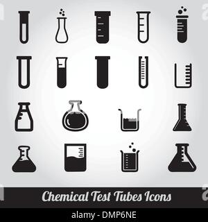 Chemischen Reagenzgläser Symbole Abbildung Stock Vektor