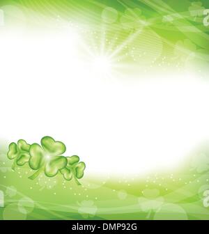 St. Patrick Day grünen Klee Hintergrund Stock Vektor