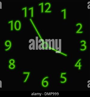 Abstrakte Neon-Uhr Stock Vektor