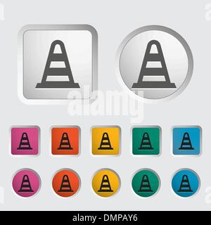 Straßenkegel einzelnes Symbol. Stock Vektor