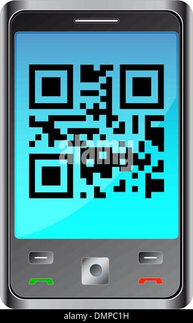 Handy mit qr-code Stock Vektor