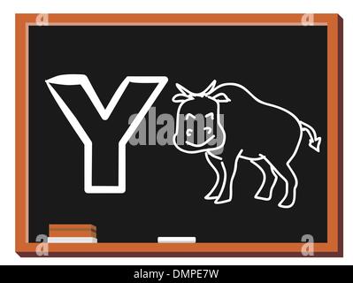 Tierische Alphabet Y Stock Vektor