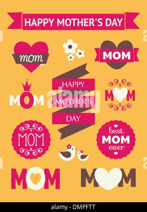 Muttertag-Design-Elemente Stock Vektor