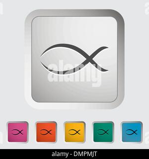 Einzelnes Symbol Fisch. Stock Vektor