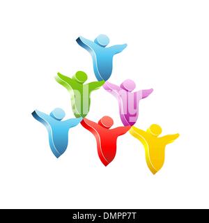 Menschen Pyramide. Vektor-Konzept-Symbol Stock Vektor