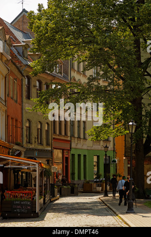 Der gepflasterte Gasse Altstadt Sommer Nachmittag Stockfoto