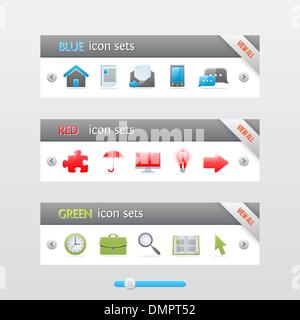 Saubere Vektor Banner mit farbige icons Stock Vektor