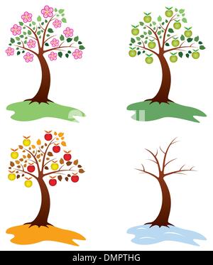 Vektor-Apfelbäume Stock Vektor