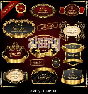 Retro-Vektor gold Rahmen Stock Vektor