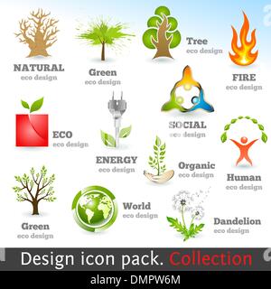 3d Farbe-Icon-Set-Design. Design-Elemente Stock Vektor