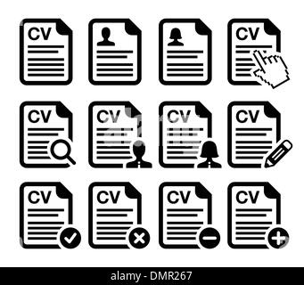 CV - Curriculum Vitae, Lebenslauf-Vektor-Icons set Stock Vektor