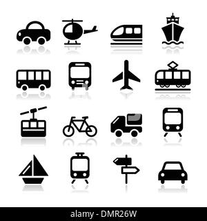 Transport, Reise-Vektor Icons Set Isoalted auf weiß Stock Vektor