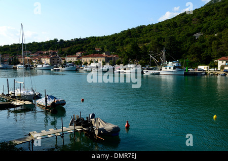 Istrien Kroatien Adria Meer Kvarner Region Luka Plomin Hafen Stockfoto