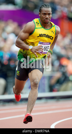 Yohan Blake von Jamaika London 2012 Olympic Games - Herren-200m-Halbfinale - Olympiastadion London England - 07.08.12 Stockfoto