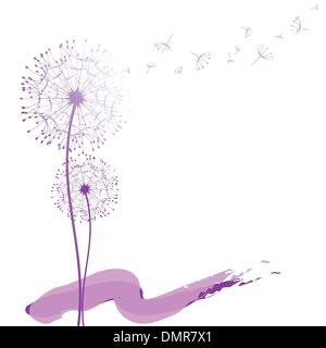 Abstrakte Löwenzahn in der Wind-wallpaper Stock Vektor