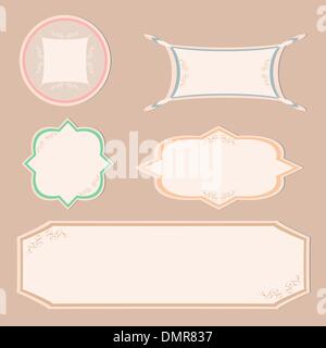 Set Vintage Etiketten und ornament Rahmen Vektor Stock Vektor
