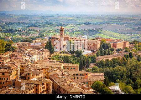 Blick über die Stadt Siena Stockfoto