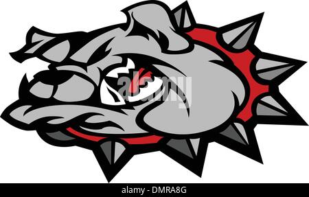 Bulldog Maskottchen Kopf Vektor-Illustration Stock Vektor