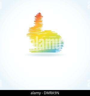 Abstrakte Osterkarte mit niedlichen Häschen Stock Vektor