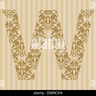 Floral Schriftart. Buchstabe W Stock Vektor