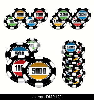 Casino-Chips set Stock Vektor