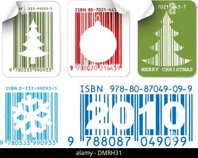 Etiketten mit Barcodes Weihnachten Stock Vektor
