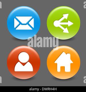 Reihe von bunten Vektor-Web-Kreis-Schaltflächen Stock Vektor