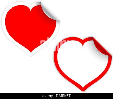 Rotes Herz Aufkleber / Sticker Stock Vektor