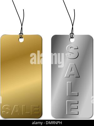 Satz von Metall Tags für Verkauf Stock Vektor