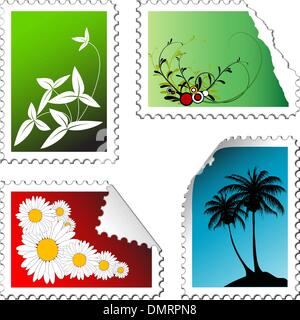 Satz von Briefmarken Stock Vektor