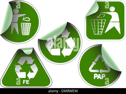 Grüne Etiketten Stock Vektor