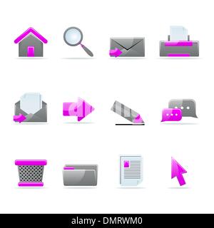 Glossy Icon-set Stock Vektor