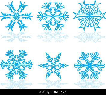 Satz von Winter Schneeflocken Stock Vektor