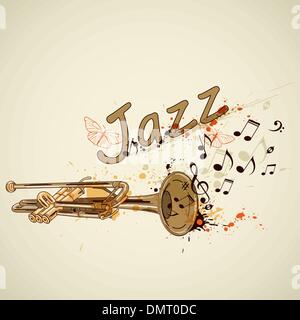 Hintergrund mit Trompete und Notizen Stock Vektor